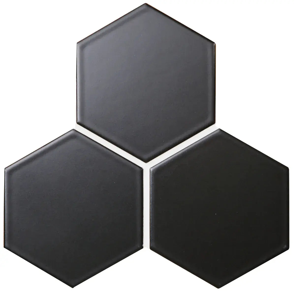 Shop Cepac Retro HEX-52M Matte Black 5" Hex |  Artistic Tile & Stone