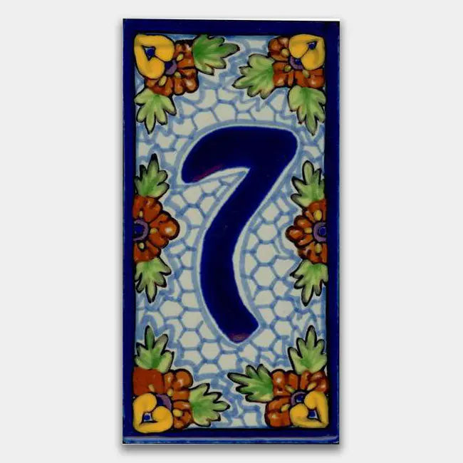 Shop House Number Maya Style 1 #7 | Artistic Tile & Stone