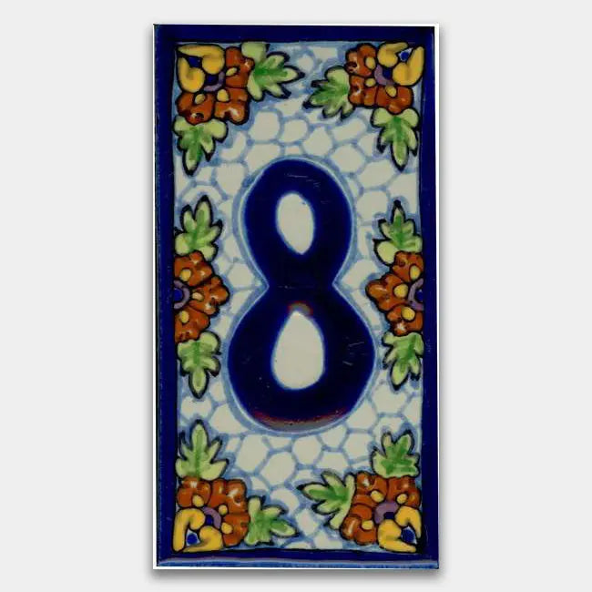 Shop House Number Maya Style 1 #8 | Artistic Tile & Stone