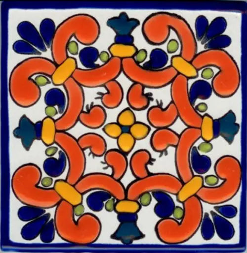 Shop Majolica Porcelain Maya 6x6 #4 | Artistic Tile & Stone