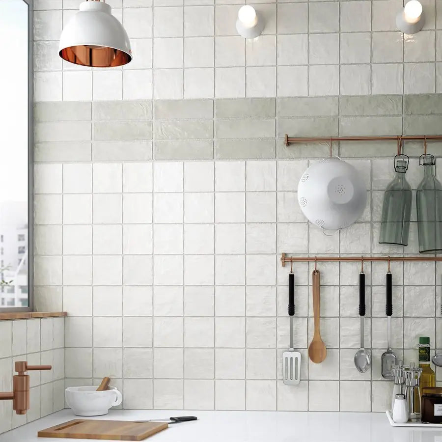 Shop Marcato Zellige Grey Satin 2x8Â |Â Â Artistic Tile & Stone