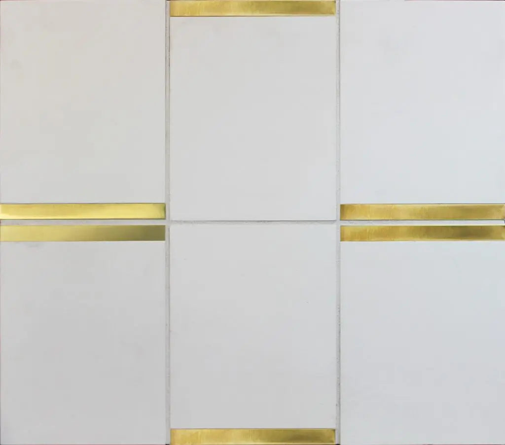 Shop Kavim 2 White 6x8 with Brass Insert | Artistic Tile & Stone