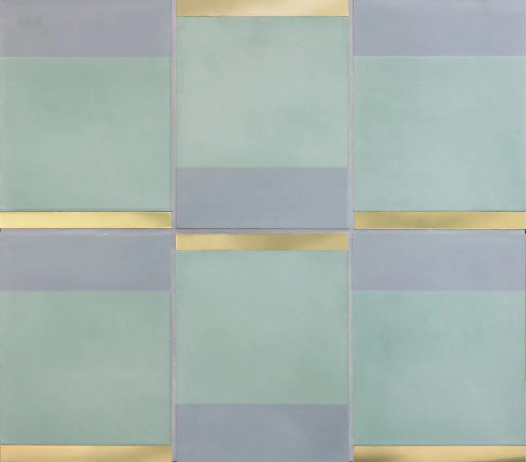 Shop Kavim 3 Green & Gray 6x8 with Brass Insert | Artistic Tile & Stone