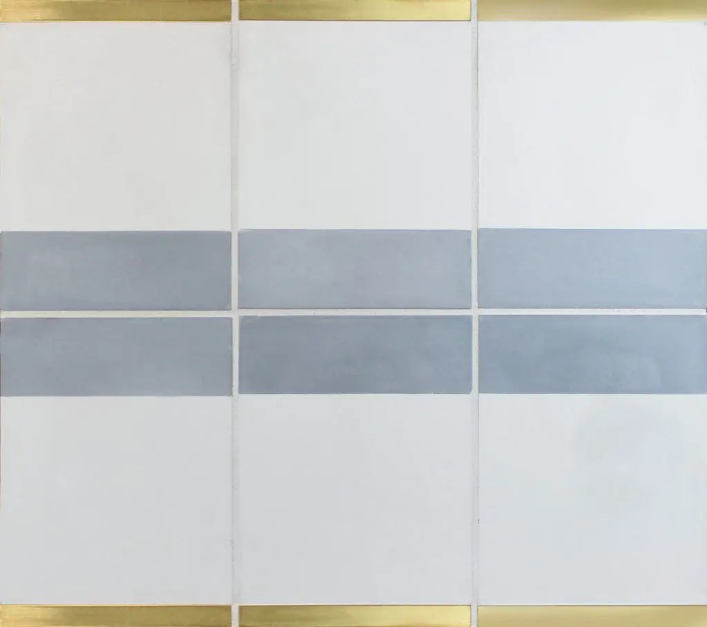 Shop Kavim 3 White & Gray 6x8 with Brass Insert | Artistic Tile & Stone