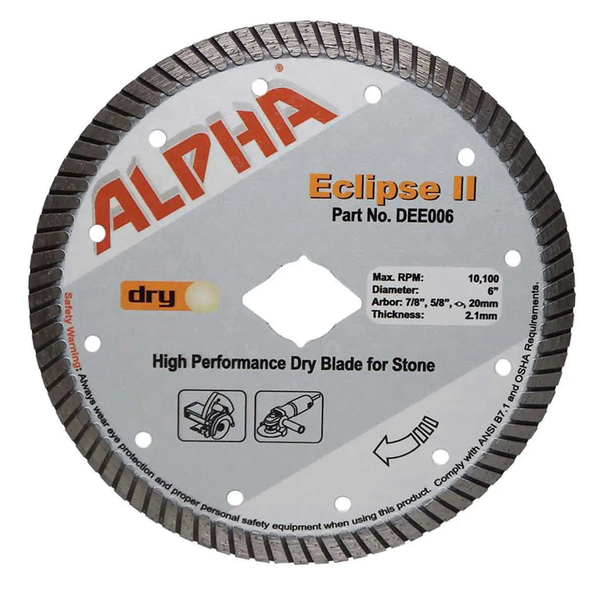 Shop Alpha DEE008 Eclipse II 8 Granite Dry Diamond Blade | Artistic Tile & Stone