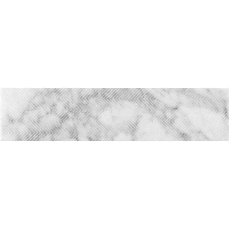 Shop Mir Skalini Etched Chevron Carrara 3x12 | Artistic Tile & Stone