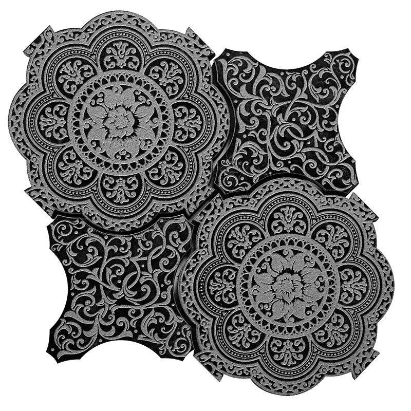 Shop Mir Skalini Pantheon Floreale Black | Artistic Tile & Stone