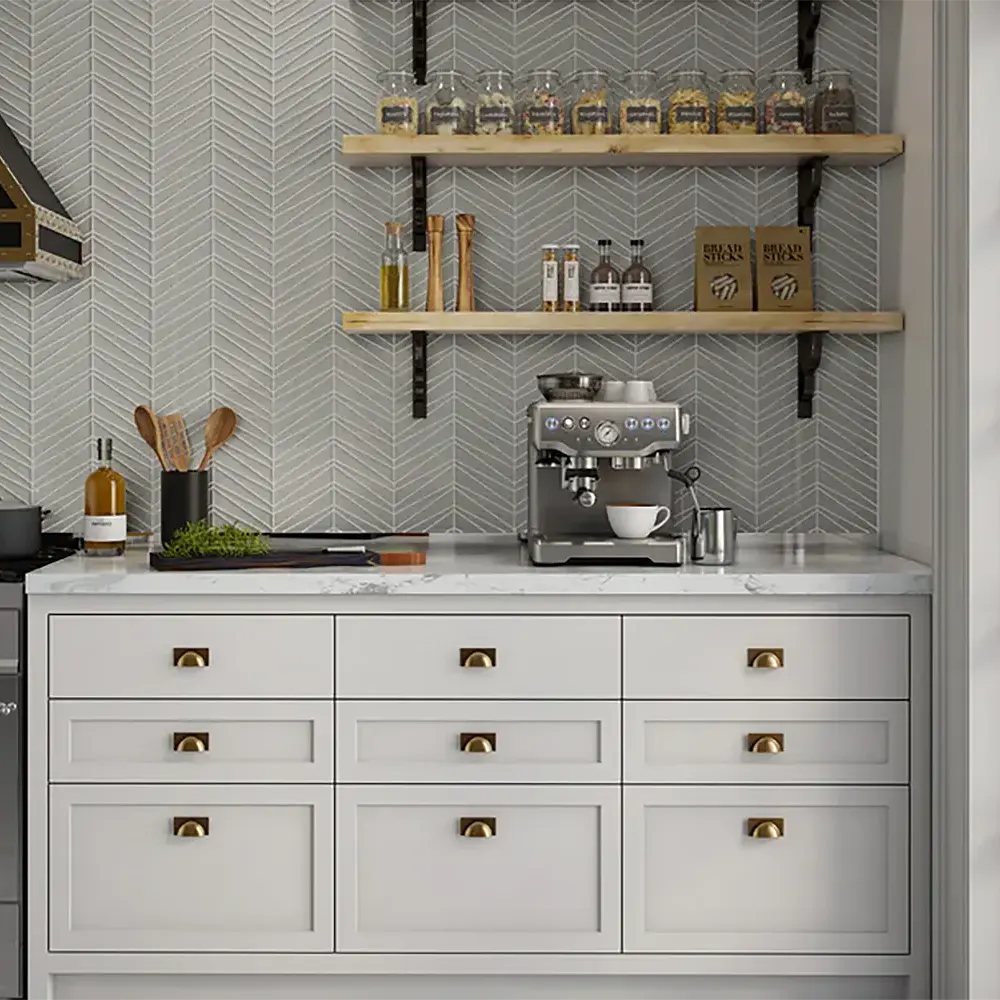 Shop Island Stone Palms Fog Gloss 9-1/4 x 11-3/4 | Artistic Tile & Stone