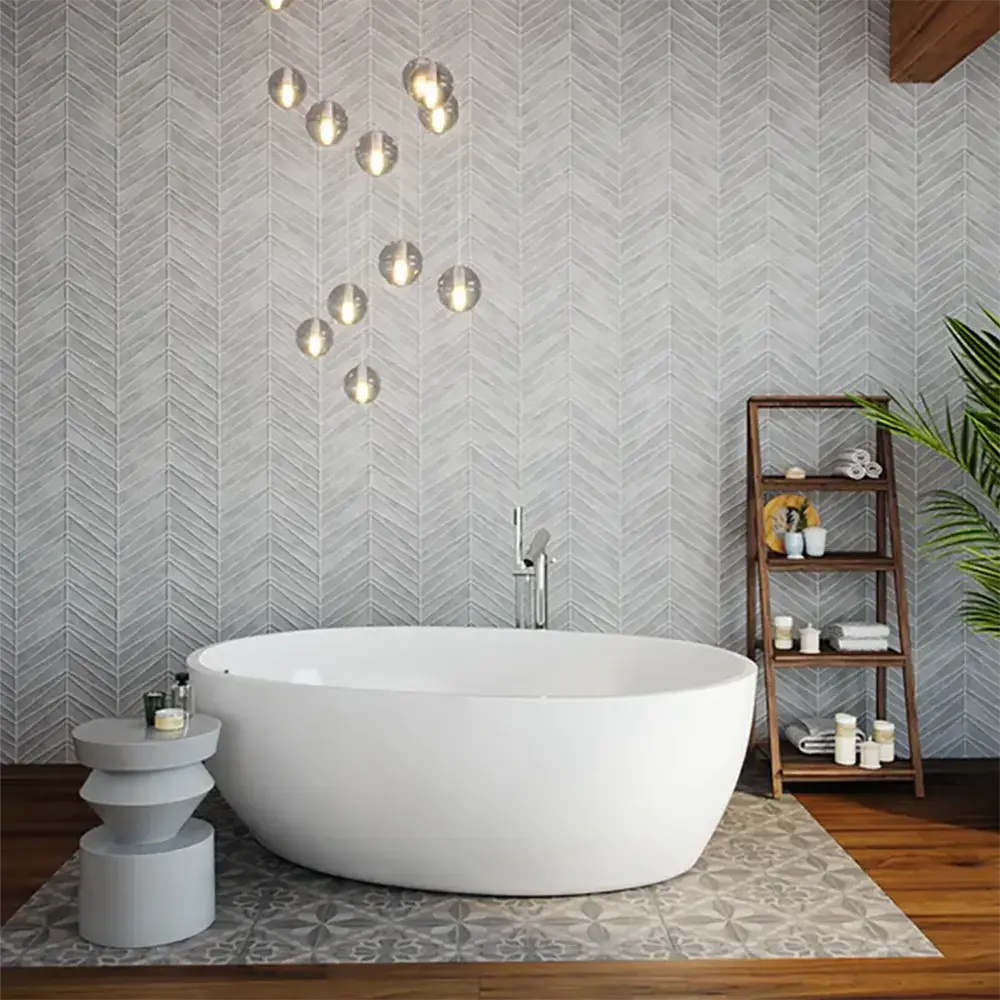 Shop Island Stone Palms Glacier Gloss 9-1/4 x 11-3/4 |  Artistic Tile & Stone