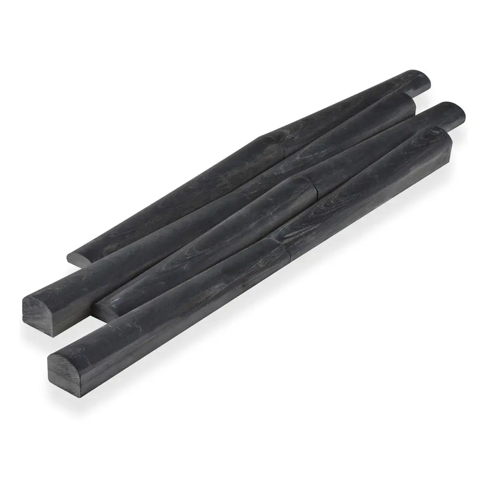 Shop Island Stone Profiles Crescent Interlock Mini Sutra Black 3x12 | Artistic Tile & Stone
