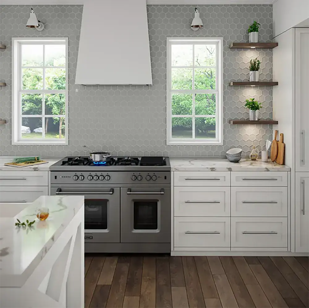 Shop Island Stone Hex Fog Gloss 10-1/4 x 11-3/4 |  Artistic Tile & Stone