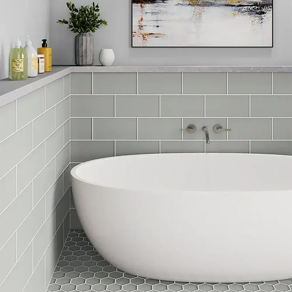Shop Island Stone Hex Fog Matte 10-1/4 x 11-3/4 |  Artistic Tile & Stone
