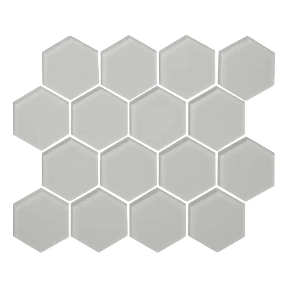 Shop Sample - Island Stone Glass Hex Fog Matte 10-1/4 x 11-3/4 | Artistic Tile & Stone