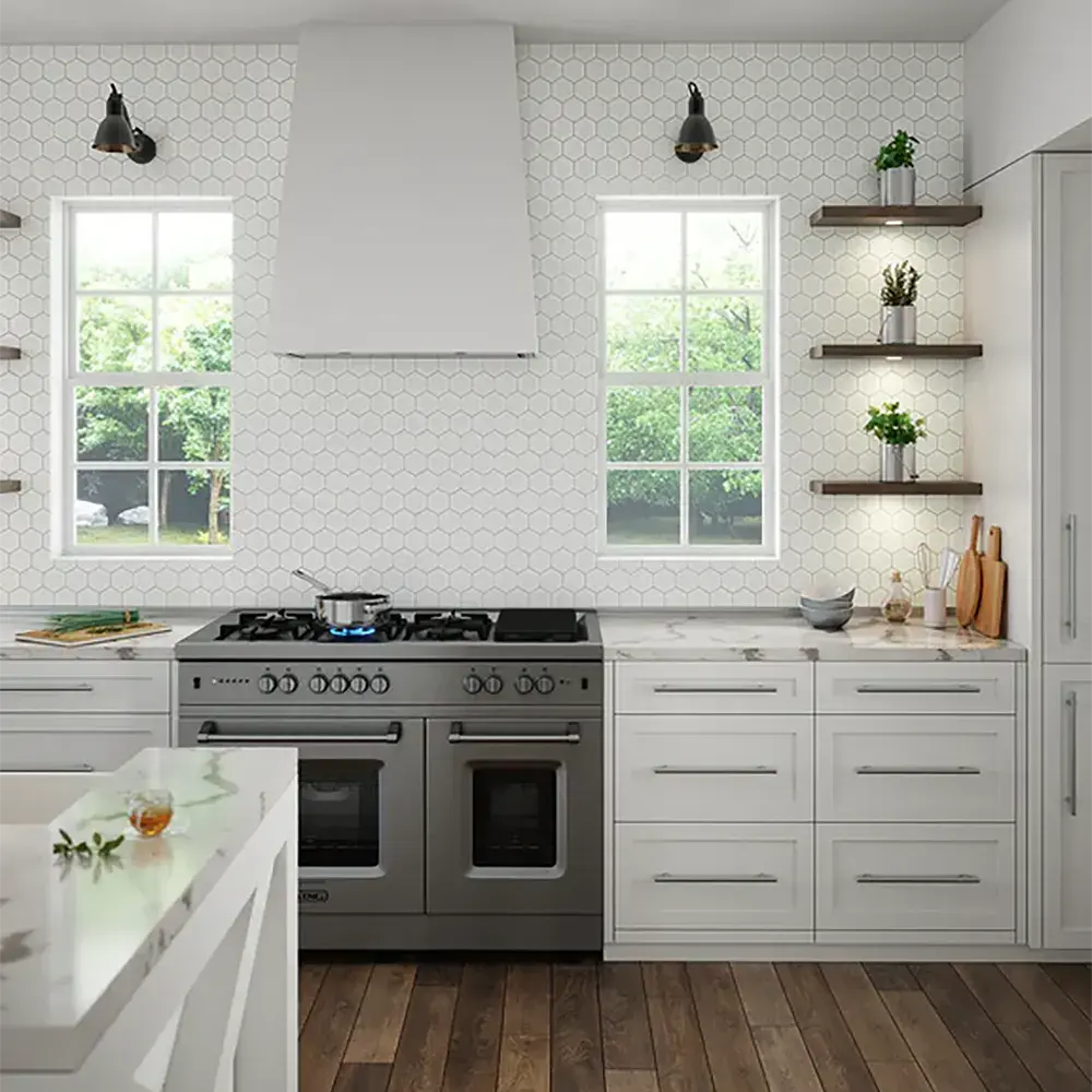Shop Island Stone Hex Pure Silk Gloss 10-1/4 x 11-3/4 |  Artistic Tile & Stone
