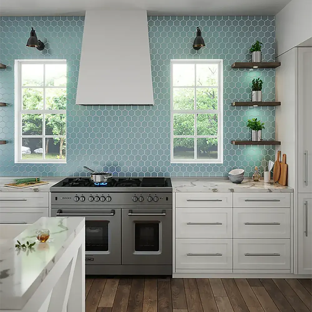 Shop Island Stone Hex Stratos Gloss 10-1/4 x 11-3/4 |  Artistic Tile & Stone