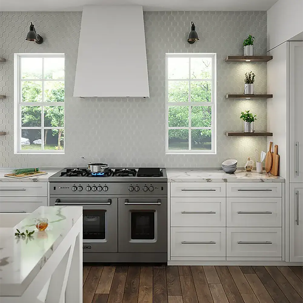 Shop Island Stone Hex Tule Gloss 10-1/4 x 11-3/4 |  Artistic Tile & Stone
