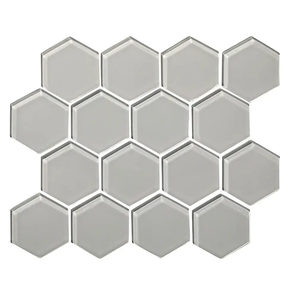 Shop Sample - Island Stone Glass Hex Tule Gloss 10-1/4 x 11-3/4 | Artistic Tile & Stone