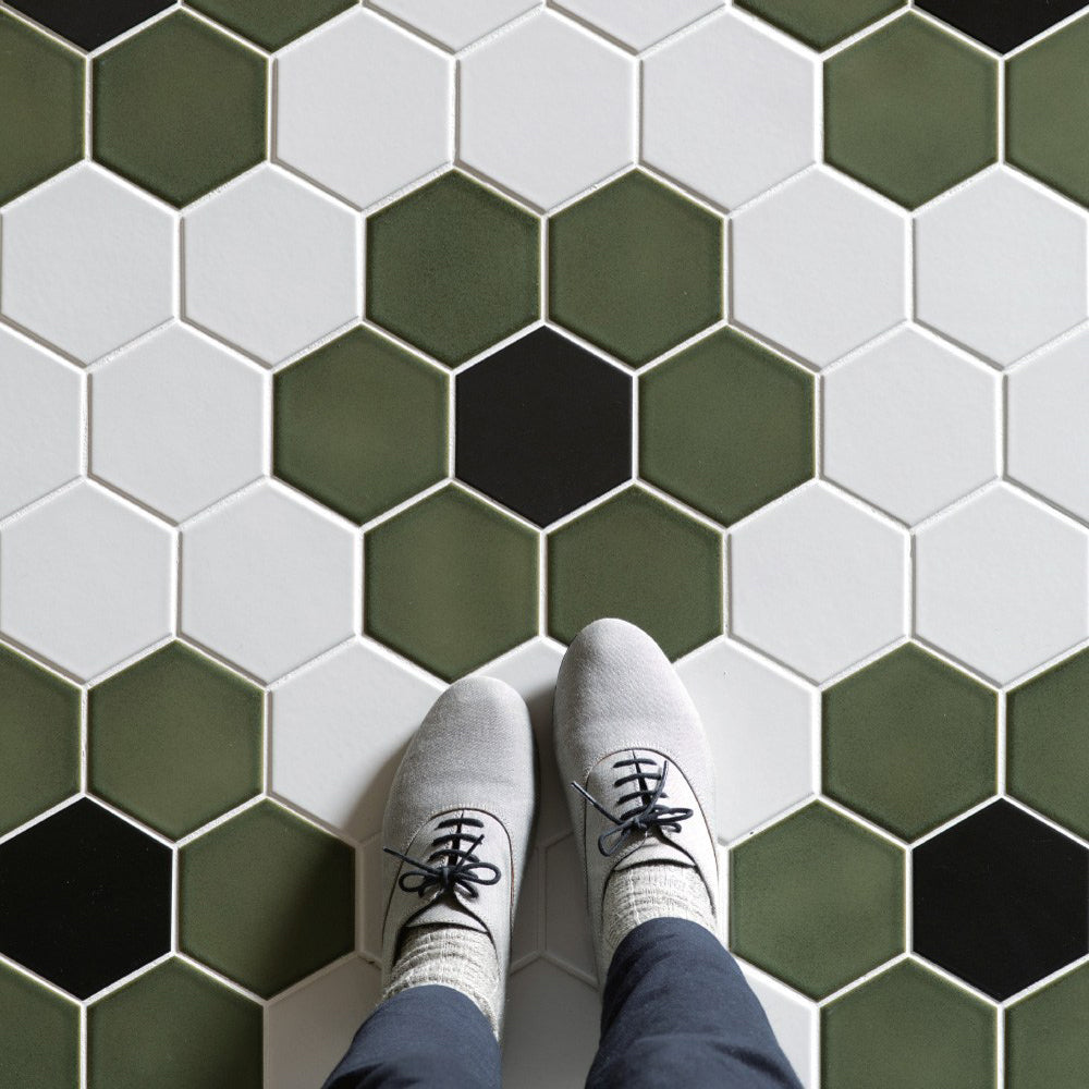 Shop Cepac Rokka RONT-601 Glossy White Hex 4 inch |  Artistic Tile & Stone