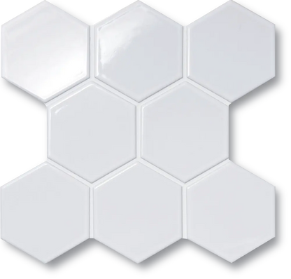 Shop Cepac Contour CON-1H Glossy White Hex 3ÃƒÆ’Ã¢â‚¬Å¡Ãƒâ€šÃ‚Â |ÃƒÆ’Ã¢â‚¬Å¡Ãƒâ€šÃ‚Â ÃƒÆ’Ã¢â‚¬Å¡Ãƒâ€šÃ‚Â  Artistic Tile & Stone