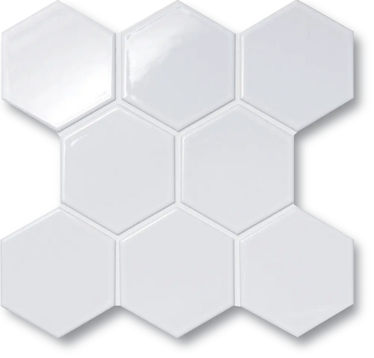 Shop Cepac Contour CON-1H Glossy White Hex 3ÃƒÆ’Ã¢â‚¬Å¡Ãƒâ€šÃ‚Â |ÃƒÆ’Ã¢â‚¬Å¡Ãƒâ€šÃ‚Â ÃƒÆ’Ã¢â‚¬Å¡Ãƒâ€šÃ‚Â  Artistic Tile & Stone