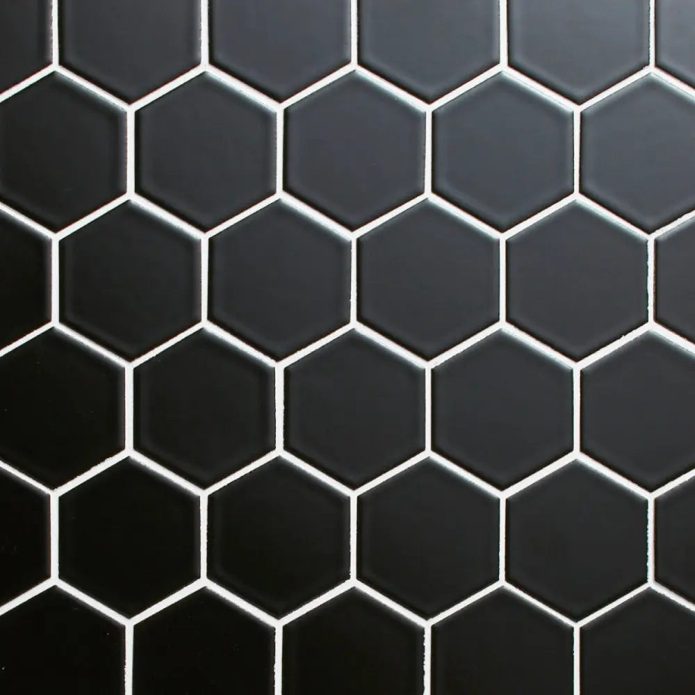Shop Cepac Retro HEX-22M Matte Black Hex 2 inch |   Artistic Tile & Stone
