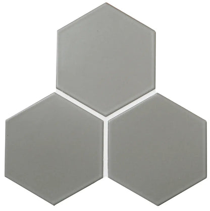 Shop Cepac Retro HEX-53M Matte Grey 5" HexÃƒâ€šÃ‚Â |Ãƒâ€šÃ‚Â Ãƒâ€šÃ‚Â  Artistic Tile & Stone