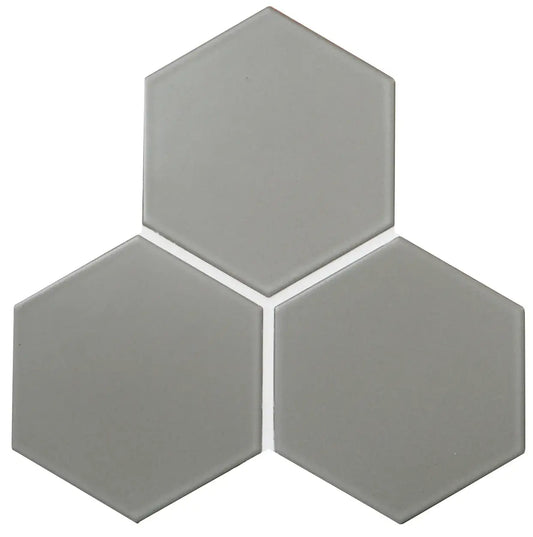 Shop Cepac Retro HEX-53M Matte Grey 5" HexÃƒâ€šÃ‚Â |Ãƒâ€šÃ‚Â Ãƒâ€šÃ‚Â  Artistic Tile & Stone