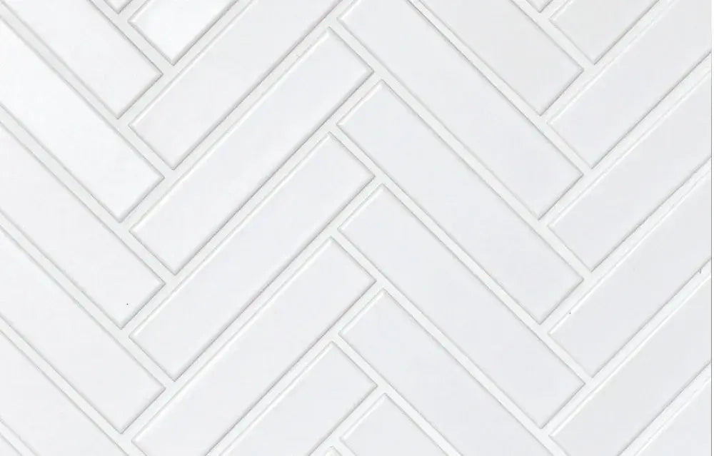 Shop Cepac Retro RT-141M Matte White 1x4 HerringboneÂ |Â Â  Artistic Tile & Stone