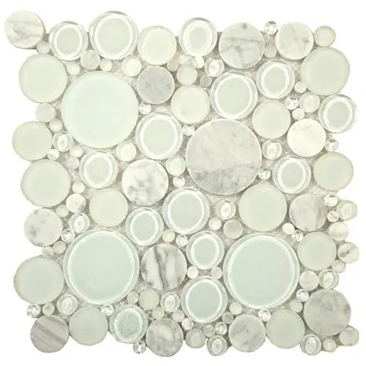 Shop Glazzio Bubble White Dove 12x12 | Artistic Tile & Stone