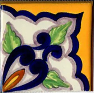 Shop Majolica Porcelain Baroque 4x4 #5 Corner | Artistic Tile & Stone