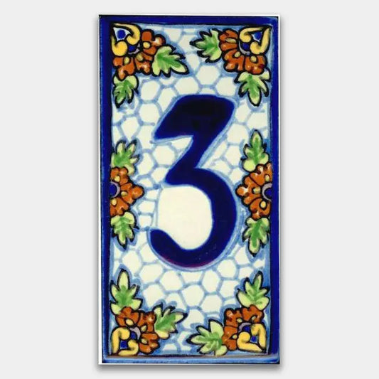 Shop House Number Maya Style 1 #3 | Artistic Tile & Stone