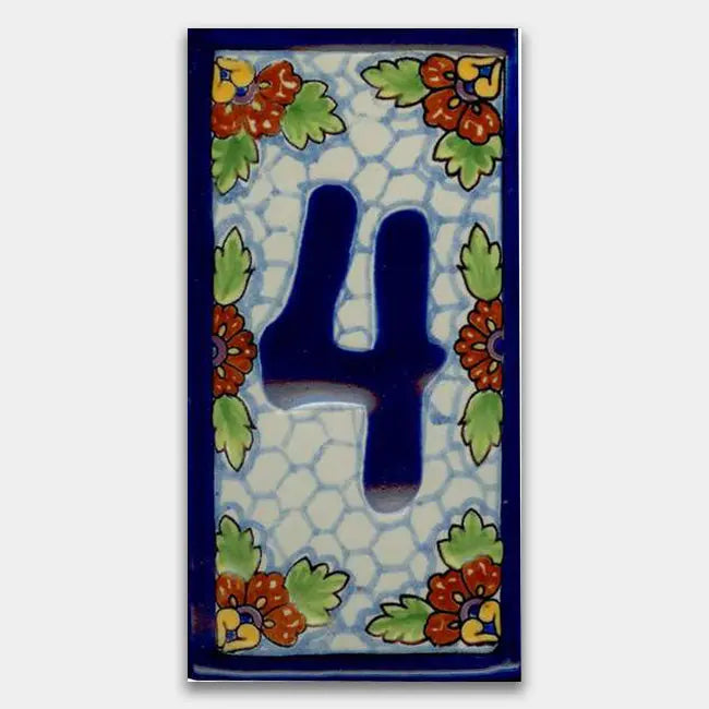 Shop House Number Maya Style 1 #4 | Artistic Tile & Stone
