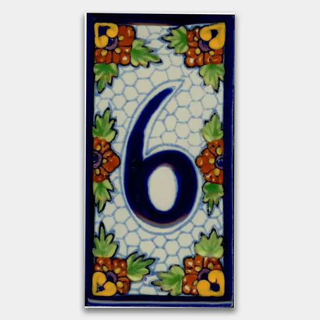 Shop House Number Maya Style 1 #6 | Artistic Tile & Stone