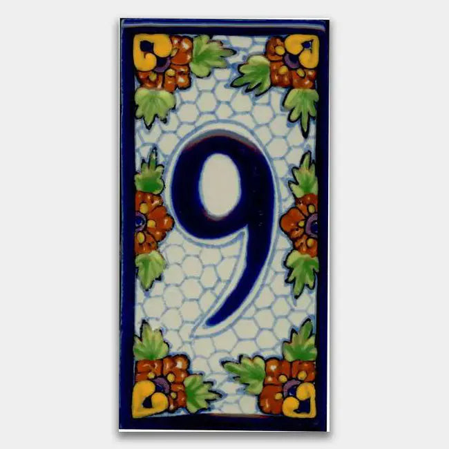 Shop House Number Maya Style 1 #9 | Artistic Tile & Stone