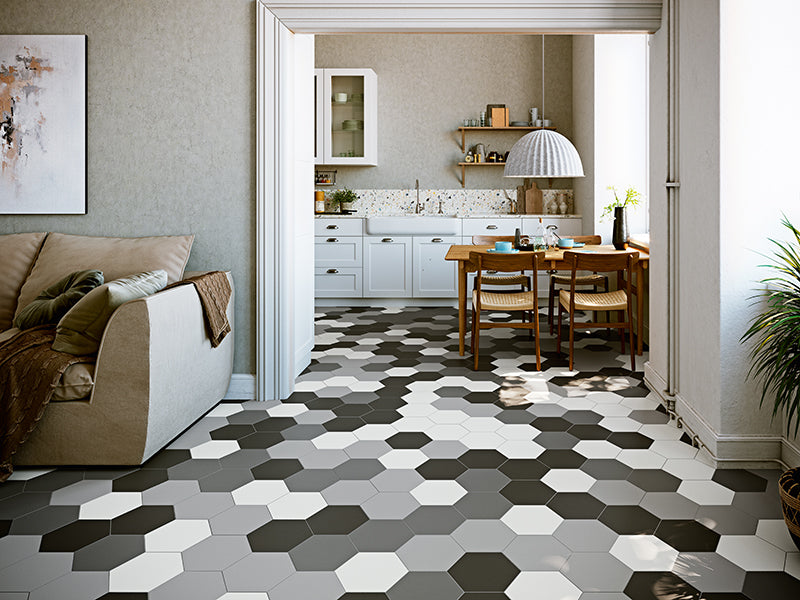 Shop Mir Terra Black Hex |   Artistic Tile & Stone