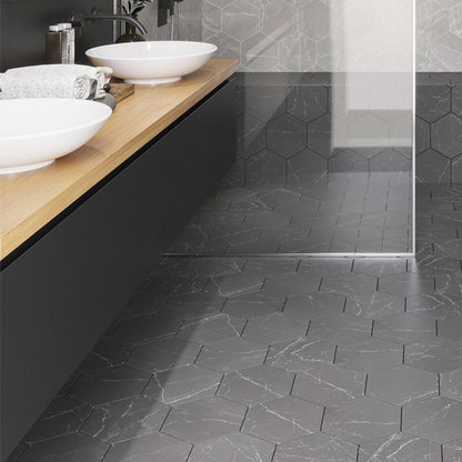 Shop Mir Terra Nero Hex |   Artistic Tile & Stone