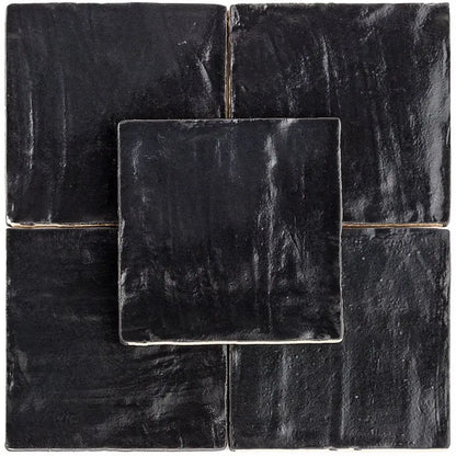 Shop SOHO Myorca Zellige Look Black Satin 4x4 |   Artistic Tile & Stone