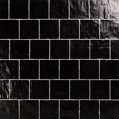 Shop SOHO Myorca Zellige Look Black Satin 4x4 |   Artistic Tile & Stone
