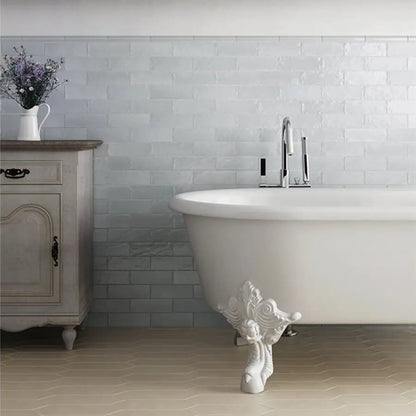 Shop Marcato Zellige Blue Satin 2x8Â |Â Â  Artistic Tile & Stone