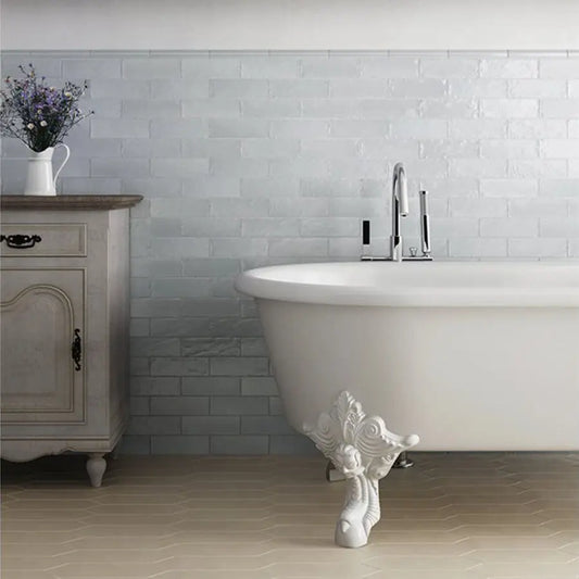 Shop Marcato Zellige Blue Satin 2x8Â |Â Â  Artistic Tile & Stone
