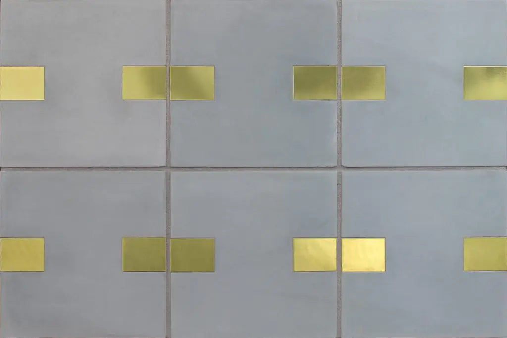 Shop Kavim 1 Gray 6x6 with Brass Inserts |   Artistic Tile & Stone