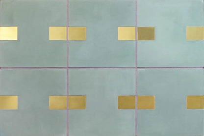 Shop Kavim 1 Green 6x6 with Brass Inserts |   Artistic Tile & Stone