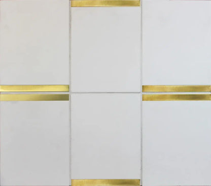 Shop Kavim 2 White 6x8 with Brass Insert |   Artistic Tile & Stone