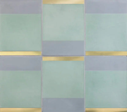 Shop Kavim 3 Green & Gray 6x8 with Brass Insert |   Artistic Tile & Stone
