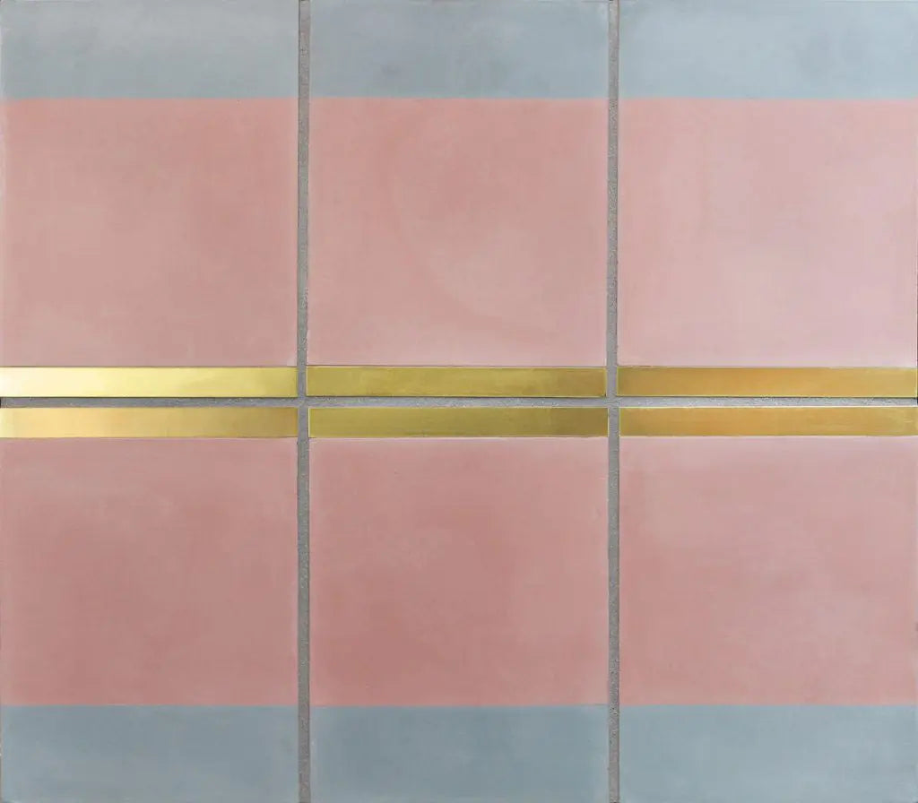 Shop Kavim 3 Rose & Gray 6x8 with Brass Insert |   Artistic Tile & Stone