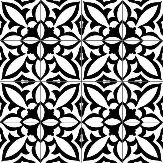Shop Moderna Fleur Noir 8x8 |   Artistic Tile & Stone