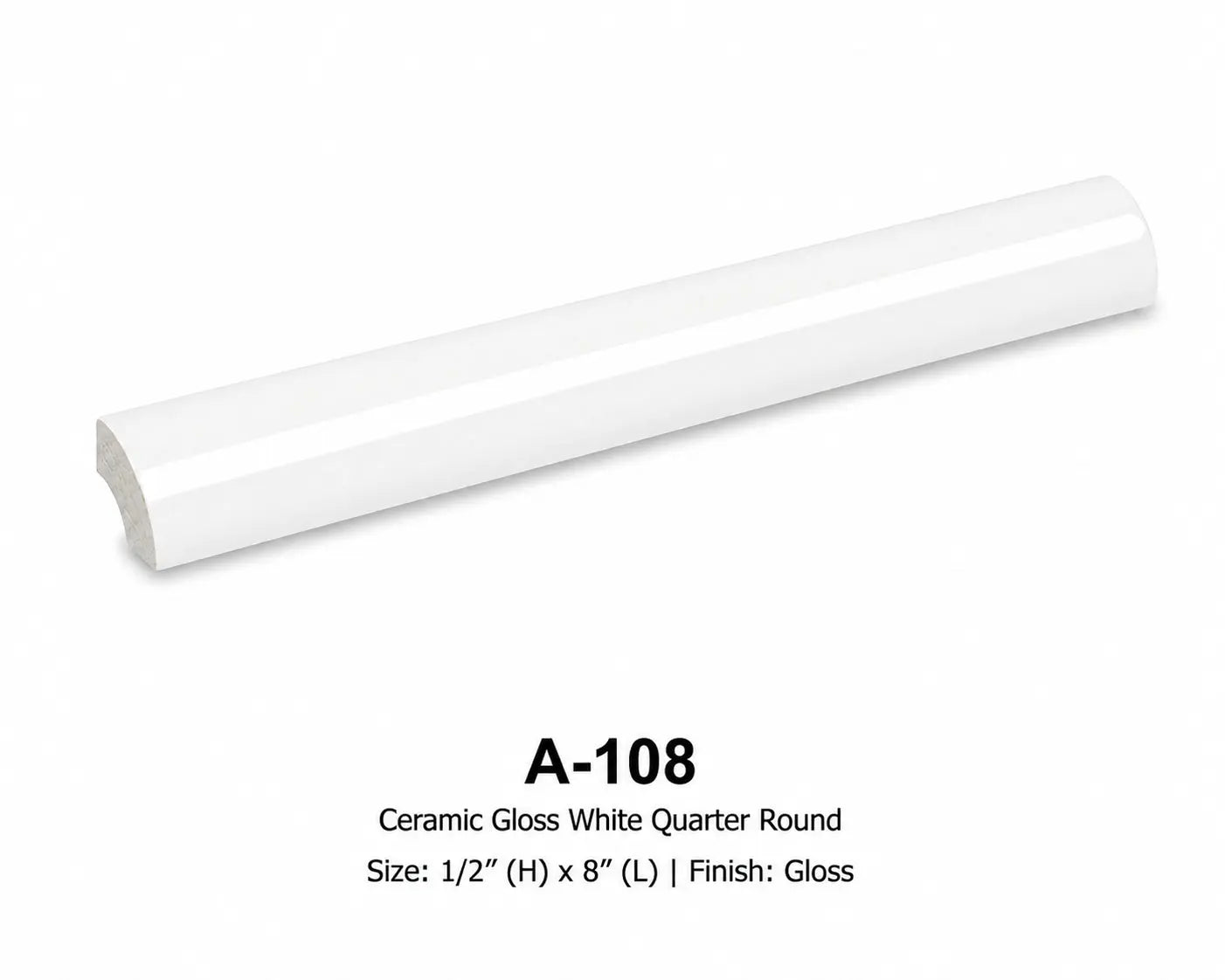 Shop Tuxedo A108 8 inch Quarter Round |   Artistic Tile & Stone