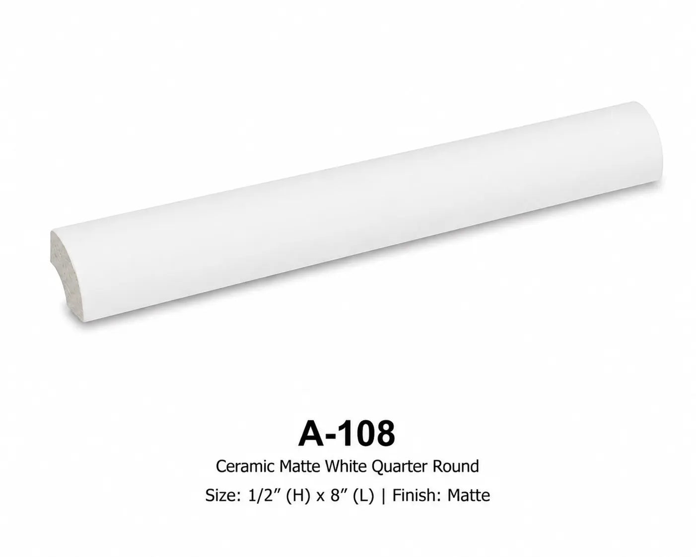 Shop Tuxedo A108 8 inch Quarter Round |   Artistic Tile & Stone