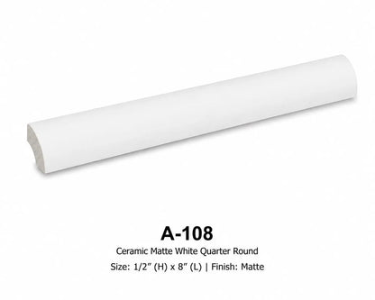 Shop Tuxedo A108 8 inch Quarter Round |   Artistic Tile & Stone