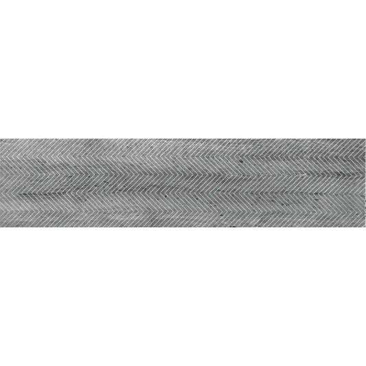 Shop Mir Skalini 3x12 Etched Chevron Silver Grey | Artistic Tile & Stone